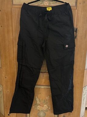 Men's - GOLF WANG - Black 100% Nylon Ripstop Cargo Pants - Size L